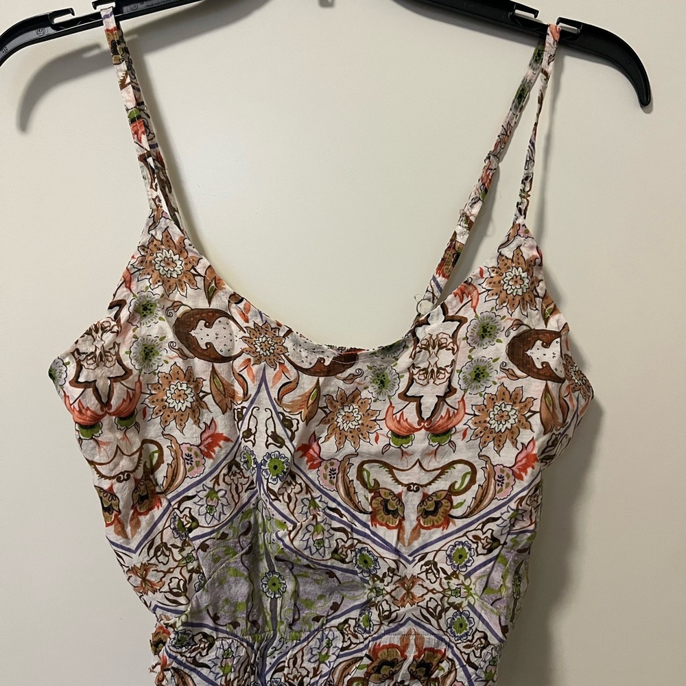 Floral Patterned Spaghetti Strap Top